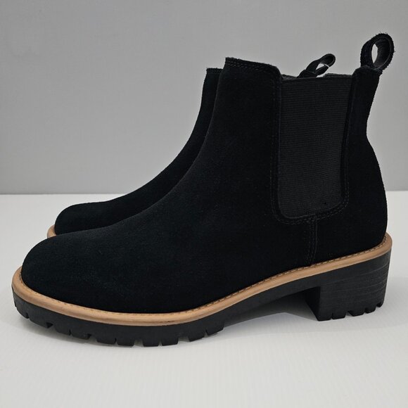 Blondo Matilda Ankle Bootie Chelsea Lug Sole Waterproof Suede Leather Womens 9 - Picture 1 of 16